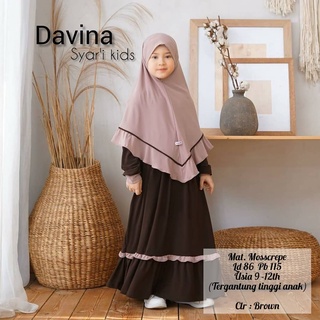 Davina SYARI KIDS เสื้อคลุมมอสเครป สไตล์โมเดิร์น สําหรับเด็กผู้หญิง อายุ 7-12 ปี 2021