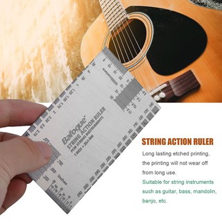 ☘bfy☘Durable String Action Ruler Gauge Tool in/mm for Guitar Bass Mandolin Banjo