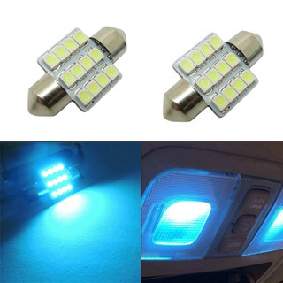 หลอดไฟรถยนต์ 12 smd 5050 led ความยาว 31 มม. 2 ชิ้น