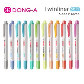 สินค้า Dong-A Twinliner ปากกาเน้นข้อความ ไฮไลท์ 2ด้าน 2 หัว *แจ้งเบอร์สีในแชท*