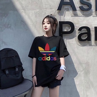 Adidas Adidas clover แขนสั้นผู้ชายฤดูร้อนหลวมกีฬาวิ่งเทรนด์ผ้าฝ้ายแท้ลำลองเสื้อยืดผู้หญิงเสื้อยืดยอดนิยม