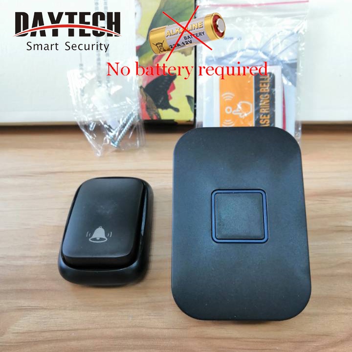จัดส่ง-1-3-วัน-ชุนฮี-wireless-doorbell-no-battery-required-waterproof-self-powered-150m-range-0-110db-db09bl