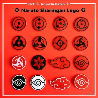 สินค้า ☸ แผ่นแพทช์เหล็ก ลายโลโก้ Naruto Sharingan ☸ แผ่นแพทช์รีดติดเสื้อ ลายการ์ตูนอนิเมะ DIY 1 ชิ้น