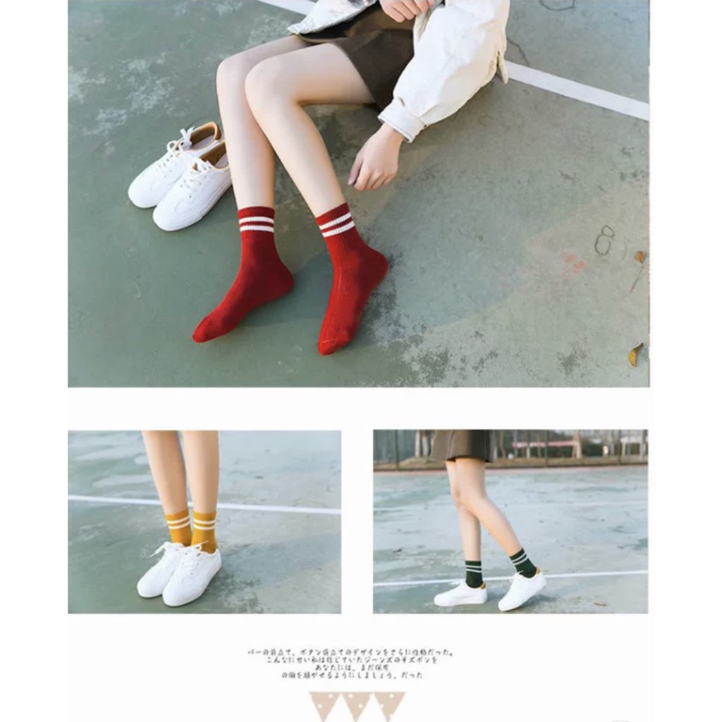 ภาพสินค้าพร้องส่ง ถุงเท้าผ้าฝ้ายลายทางสไตล์เกาหลีสำหรับผู้หญิง จากร้าน 4.5starshop บน Shopee ภาพที่ 7