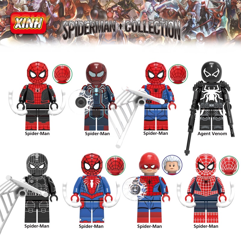 ของเล่นเด็กตัวต่อตัวต่อ-spiderman-minifigures-ซูเปอร์ฮีโร่