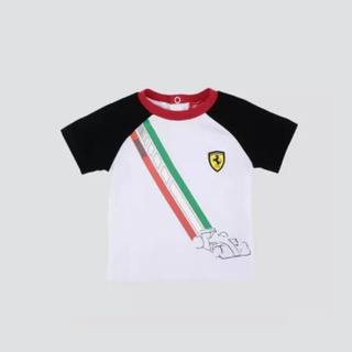 FERRARI เฟอร์รารี่ เสื้อยืดแขนสั้น รุ่น INFANT BOY JERSEY STRETCH SS T-SHIRT WHT