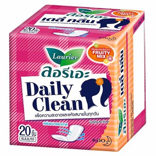 Laurier Daily Clean (20 ชิ้น) แผ่นอนามัย ลอริเอะ เดลี่ คลีน แบบบาง กลิ่นฟรุตมิกซ์