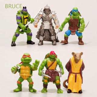 Bruce โมเดลฟิกเกอร์การ์ตูนนินจาเต่าเต่า 6 ชิ้น/ชุดสําหรับเด็ก