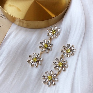 ✿↬ ต่างหู Gemstone Flower Earrings