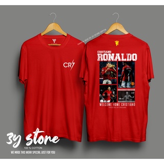 เสื้อยืดโอเวอร์ไซส์เสื้อยืด พิมพ์ลาย WELCOME BACK CRISTIANO RONALDO CR7 COMBED 30S สําหรับผู้ชาย ผู้หญิง -3 ปีS-3XL