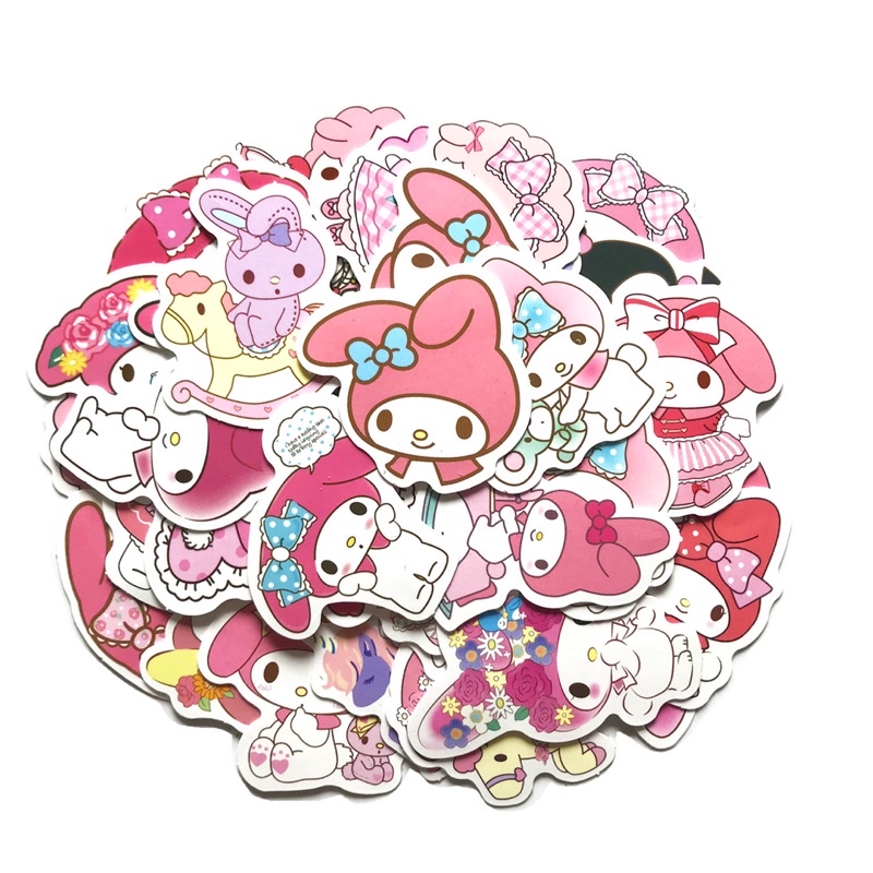 สติ๊กเกอร์-mymelody-20-มายเมโลดี้-40-ชิ้น-ซานริโอ้-sanrio-kuromi-สติ้กเกอร์-มายเม-เมโลดี้-myme-คุโรมิ-คิตตี้-hello-kitty