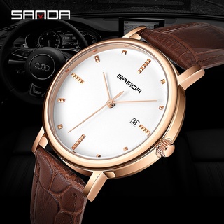 SANDA Business Quartz Watch Men Watches Top Brand Luxury Famous Male Clock Leather Wristwatch For Man 2018 Relogio Mascu