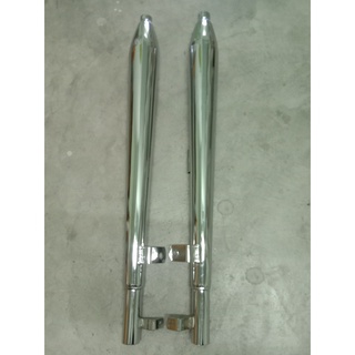 HONDA C92 C95 CA92 CA95 CA160 EXHAUST MUFFLER PIPE LH&amp;RH (1 PAIR) ROCKET // ท่อไอเสีย ท่อคุ่ เหล็กชุบโครเมี่ยม ทรงจรวด