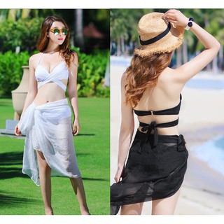 ราคาRainywear  บิกินี่ ชุดว่ายน้ำ ทูพีซ Bikini พร้อมผ้าคลุม  เซ็กซี่สุดๆ บรามีโครง และฟองน้ำเสริม มี 3 สี