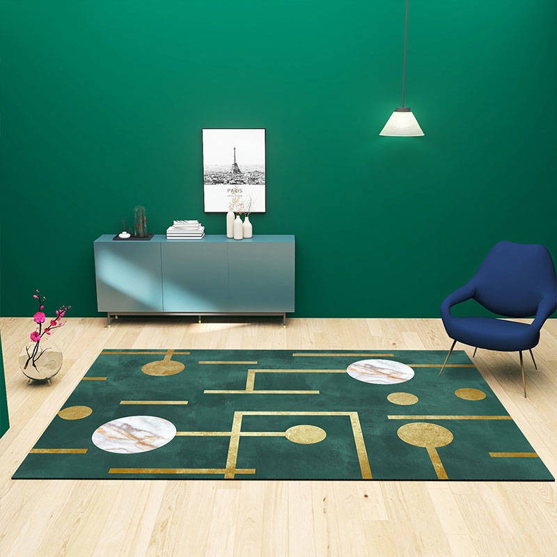 พรมปูพื้นห้อง-พรมนอร์ดิกห้องนั่งเล่นห้องนอนสีเขียวเข้มพรมปูพื้นห้องหรูหราเบาพรมห้องนั่งเล่นศึกษาพื้นที่ขนาดใหญ่