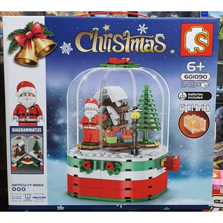 ตัวต่อเลโก้จีน Sembo BLOCK no.601090 ชุดขวดโหลซานต้า Santa Claus Christmas หมุนได้ มีไฟ จำนวน 249+ ชิ้น เหมาะเป็นของขวัญ