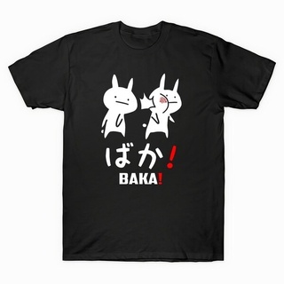 เสื้อขาว - อะนิเมะ Baka กระต่ายตบ Otaku มังงะญี่ปุ่นคําผู้ชายแขนสั้นเสื้อยืดที