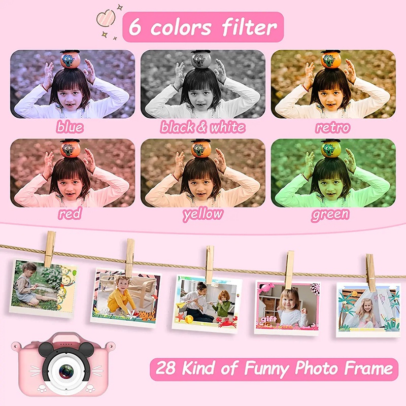 พร้อมส่ง-1080pกล้องถ่ายรูปเด็กตัวใหม่-2-4-นิ้ว-หมุนได้-180-กล้องดิจิตอล-ถ่ายได้จริง-ของเล่น-สำหรับเด็ก