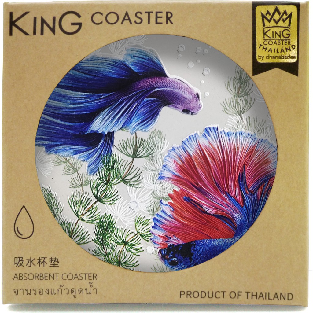 king-coaster-จานรองแก้วดูดน้ำ-ซับน้ำ-collection-fish-ปลา-เซรามิก-ธนบดีเซรามิค