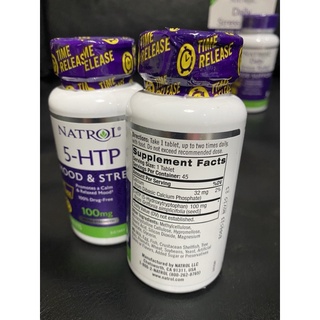 ภาพขนาดย่อของภาพหน้าปกสินค้าNatrol 5HTP 100mg 45เม็ด /Daily Stress Relief 5htp 5 100mg 30เม็ด จากร้าน patcharaboon บน Shopee ภาพที่ 1