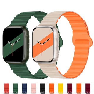 สายนาฬิกาข้อมือหนัง แบบสองสี สําหรับ Smart Watches Series 8 Ultra 7 6 SE 5 4 3 2 1 ขนาด 49 มม. 41 มม. 45 มม. 44 มม. 42 มม. 40 มม. 38 มม.