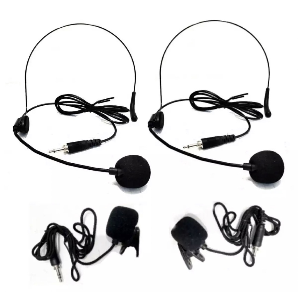 ไมค์ลอยคู่แบบคาดศรีษะพร้อมไมค์หนีบปกเสื้อ-ไมโครโฟนไร้สาย-wireless-microphone-รุ่นa-one-a-444-พร้อมกระเป๋าหิ้ว