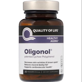 🇺🇸พร้อมส่ง ลดพุง บำรุงผิว ลดริ้วรอย สกัดจากลิ้นจี่ Quality of Life Labs, Oligonol, 100 mg,