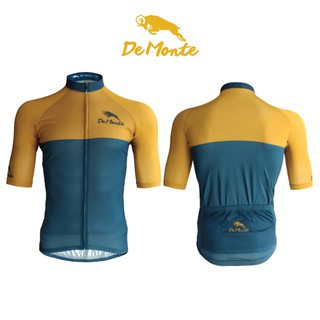 DeMonte Cycling เสื้อจักรยานผู้ชาย สีเหลือง-กรม รุ่น DEO48-P-M