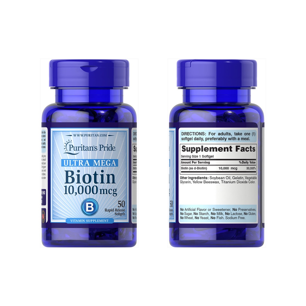 ภาพสินค้าPuritan's Pride Biotin 5000 mcg , 10,000 mcg จากร้าน leafvitamins บน Shopee ภาพที่ 3