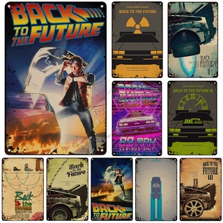 โปสเตอร์ภาพยนตร์ Back To The Future Sci-Fi Comedy โลหะดีบุก สไตล์วินเทจ สําหรับตกแต่งผนังบ้าน บาร์ คลับ