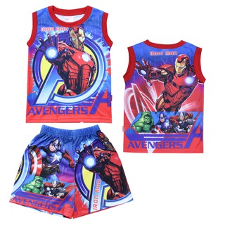 เสื้อผ้าเด็กลิขสิทธิ์แท้พร้อมส่ง เด็กเล็ก เด็กโต เด็กผู้ชาย/ผู้หญิง IRON MAN เสื้อเด็กผ้ามัน Avengers DMA243-04