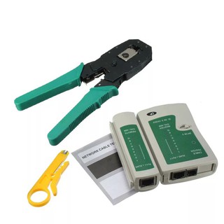 คีมRJ45 RJ11 RJ12 CAT5 CAT5e แบบพกพา LAN ชุดเครื่องมือเครือข่าย UTP Cable Tester และคีม CRIMP Crimper Plug CLAMP PC