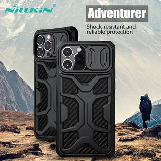 for iPhone 13 Pro Max Case Nillkin Adventurer Carbon Fiber Slide Camera Back Protector Cover