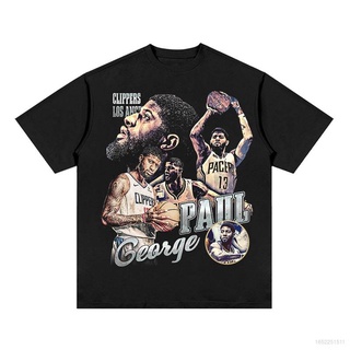 DJY NBA star Paul George T shirt Fan Short Sleeve Sport Tops Round Neck Training wear Unisex Tee Plus Sizeสามารถปรับแต่ง