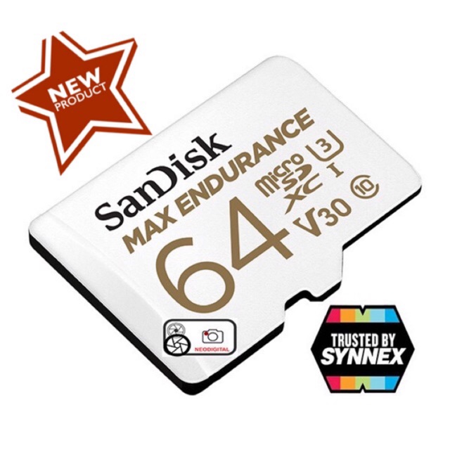 ภาพหน้าปกสินค้าSandisk MAX ENDURANCE microSDXC 64GB Card