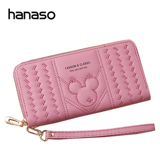สินค้า Hanaso กระเป๋าสตางค์ผู้หญิง ความจุขนาดใหญ่ กระเป๋าสตางค์ใบยาวด้ายปัก กระเป๋าสตาง กระเป๋าตังผู้หญิง Long Wallet