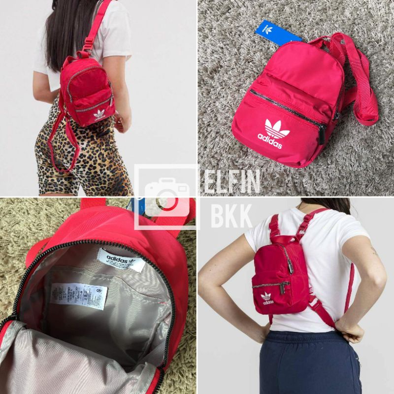 แท้-adidas-mini-backpack-เป้มินิ-สีแดง-สีบานเย็น