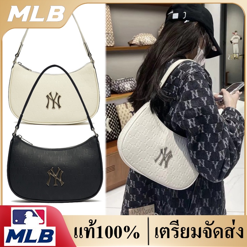ภาพหน้าปกสินค้ากระเป๋า MLB NY แท้ ใต้วงแขนกระเป๋า กระเป๋าผู้หญิง ใหม่ Handbag Shoulder Bag MONOGRAM HOBO BAG