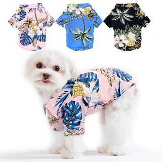 Summer Pineapple Cat Dog Shirts Hawaiian Style Lightweight Pet Cat Vest Clothes Cotton T-shirt Dog Summer Shirt