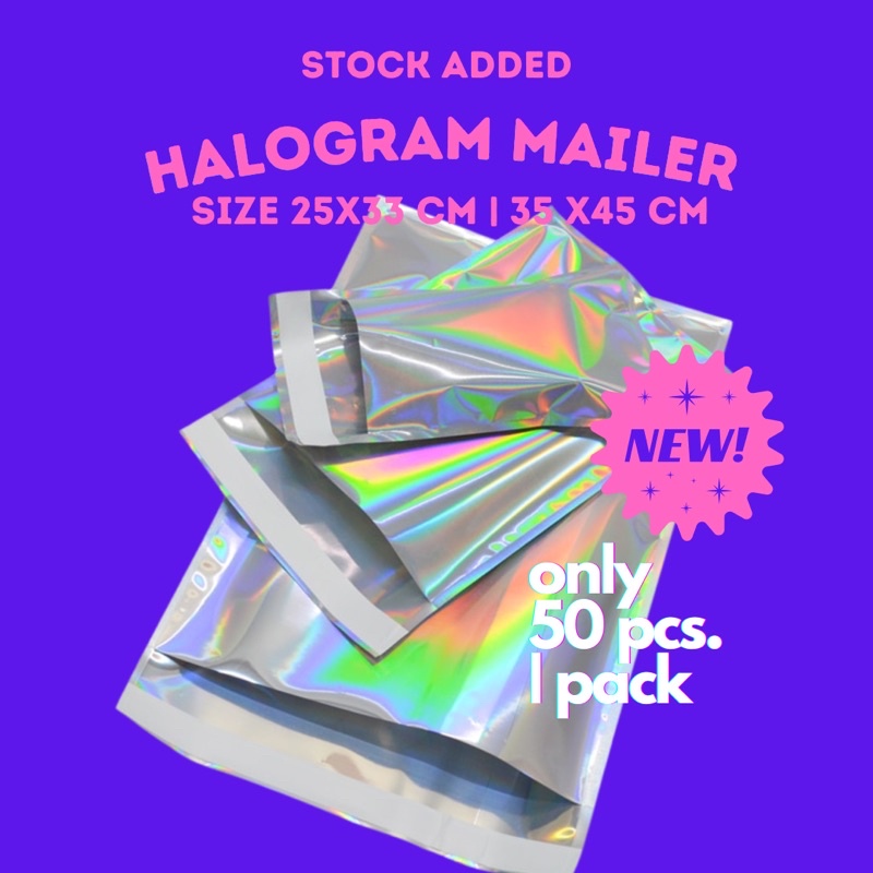 ราคาและรีวิว(50ซอง แพค) ซองไปรษณีย์ ถุงไปรษณีย์ ซองโฮโลแกรม hologram bag NEW (50 ใบ แพค)