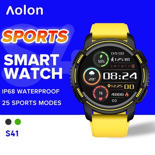 Aolon S41 สมาร์ทวอทช์ 1.28TFT หน้าจอกลม IP68 กันน้ํา วัดอัตราการเต้นของหัวใจ ความดันโลหิต ออกซิเจนในเลือด