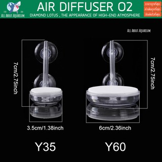 AIR DIFFUSER ตัวกระจายออกซิเจน หัวทราย สำหรับติดตั้งคู่กับปั๊มในตู้ปลา ผลิตจากอะคริลิค+เซรามิคชนิดพิเศษ ทนทานสูง หัวอ๊อค