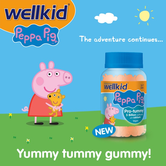 pre-order-วิตามินโพรไบโอติกชนิดกัมมี่สำหรับเด็ก-vitabiotics-wellkid-peppa-pig-pro-tummy-with-calcium