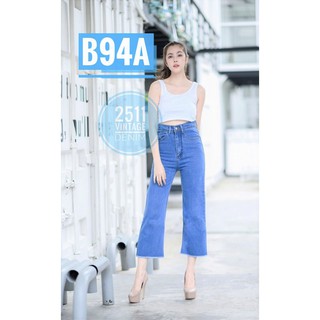 2511Vintage Denim by Araya กางเกงยีนส์ผญ กางเกงยีนส์เอวสูง ยีนส์ทรงบอย ขากระบอก ผ้าไม่ยืด