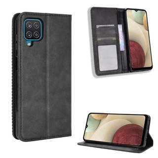 Casing Samsung Galaxy M32 Vintage Flip Cover Magnetic Wallet Case PU Leather Cases Card Holder