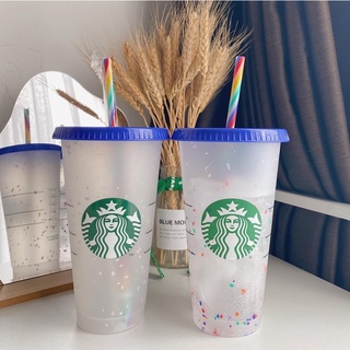 (ของแท้) Reusable Cup เปลี่ยนสีเมื่อใส่น้ำเย็น