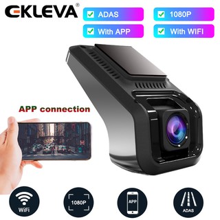 Ekleva กล้องบันทึกวิดีโอดิจิทัล Wifi ADAS Dash Cam Full HD 1080P เวอร์ชั่นกลางคืน เซนเซอร์ G สําหรับรถยนต์ Android USB