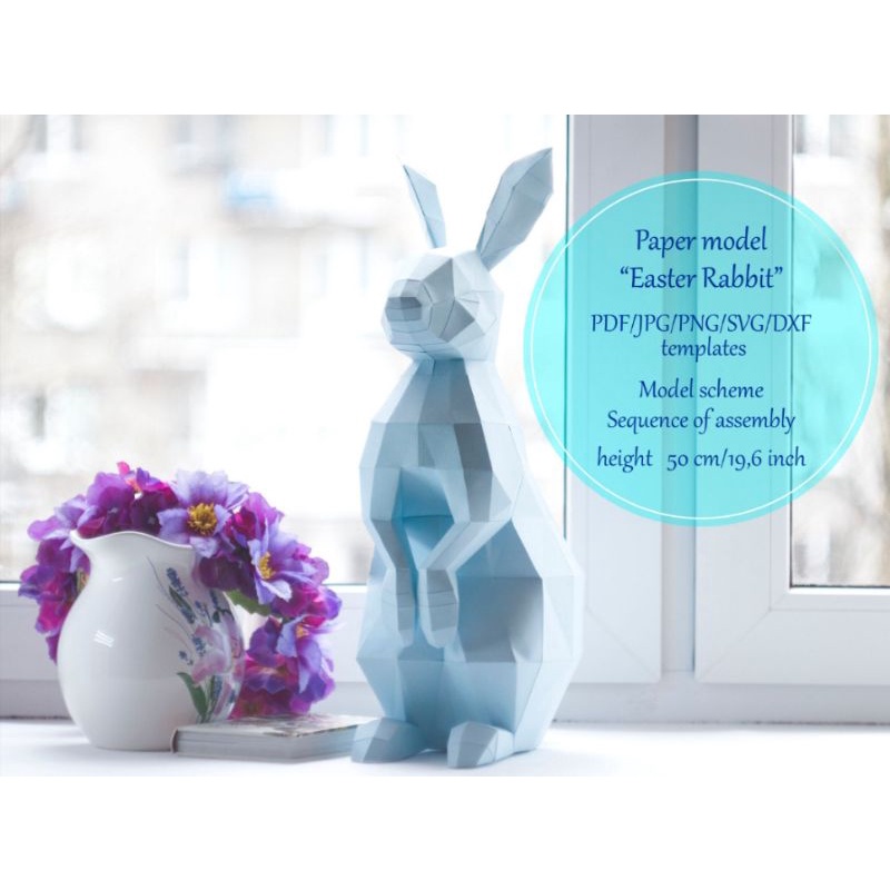 โมเดลกระดาษ3มิติกระต่าย-papercraft-rabbit-3d