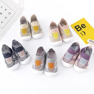 Babyonline(X163)E1 รองเท้าผ้าใบสำหรับเด็กหัดเดินข้อยาว พื้นยางนิ่ม มีกันลื่น ใส่สบาย
