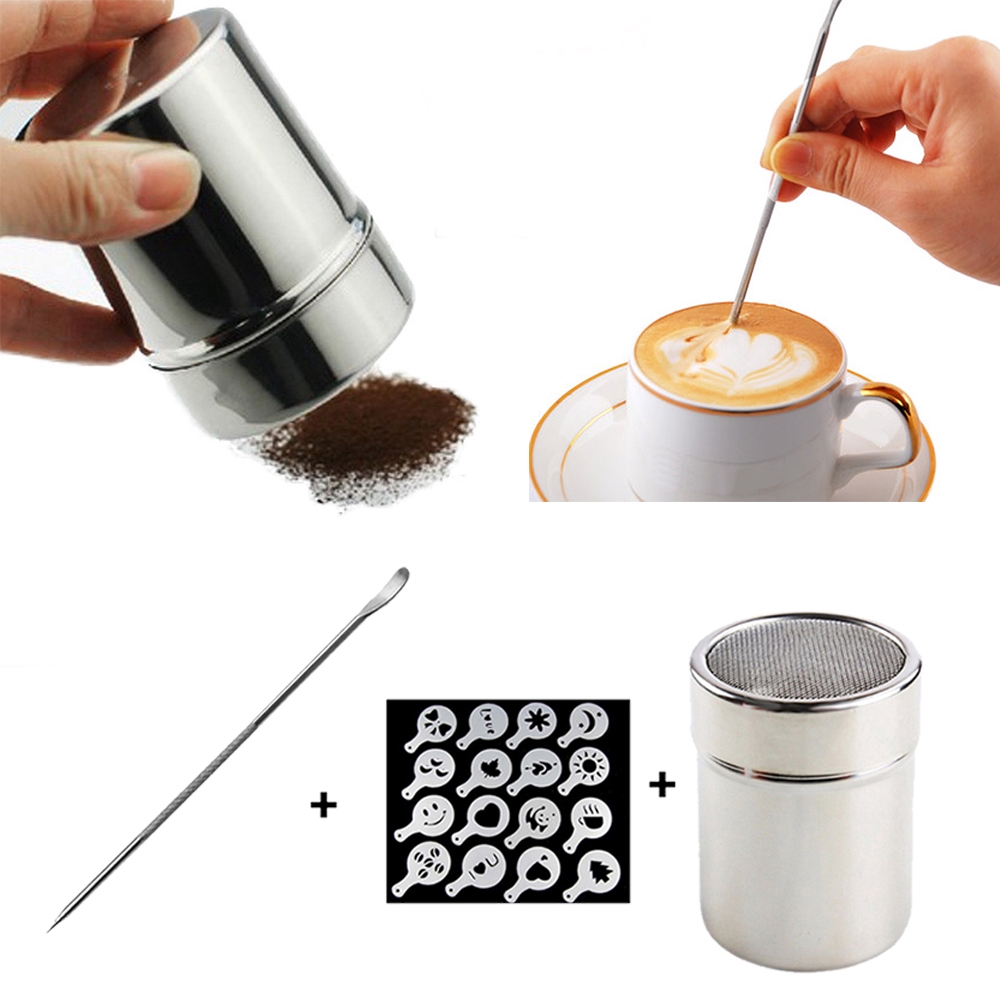 latte-art-tools-stencils-replace-replacement-accessories-coffee-template-stainless-steel-powder-duster-durable